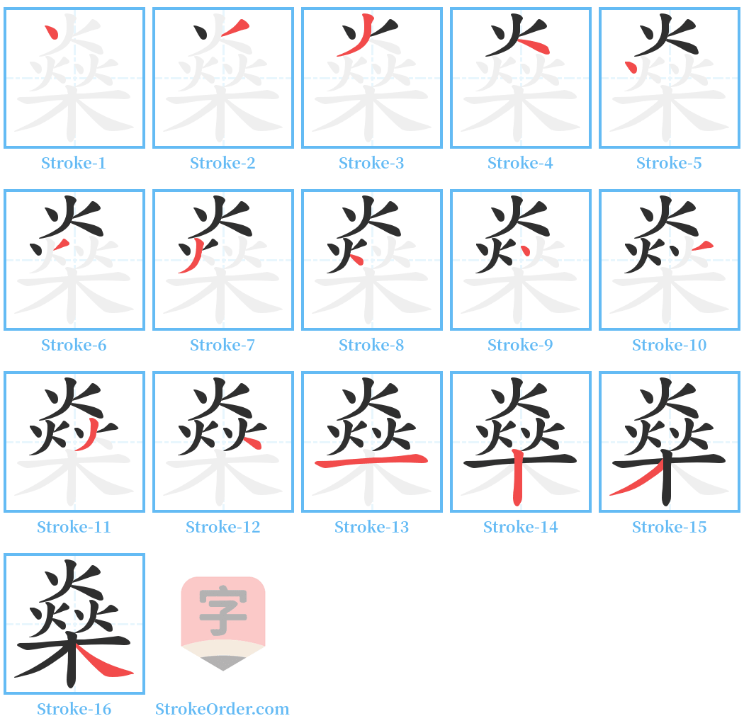 燊 Stroke Order Diagrams