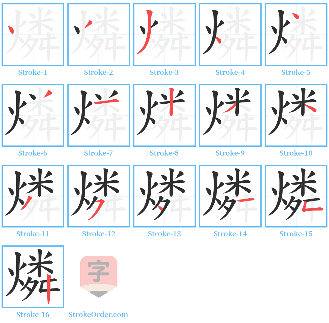 燐 Stroke Order Diagrams