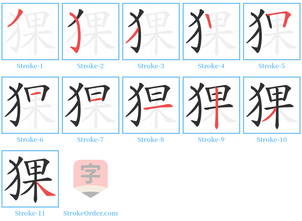 猓 Stroke Order Diagrams