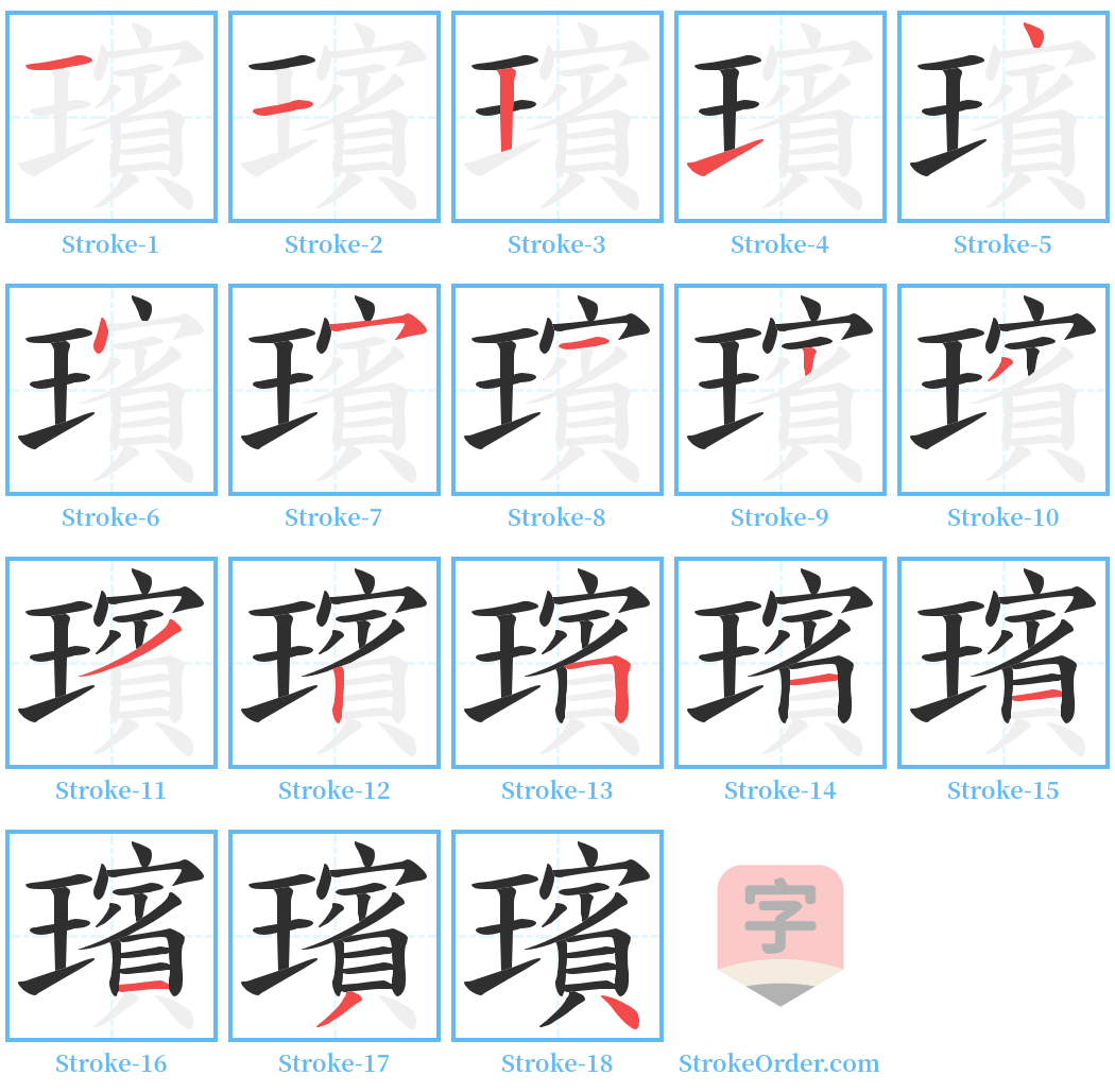 璸 Stroke Order Diagrams