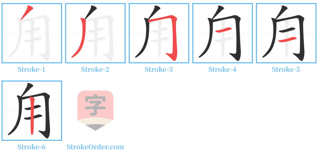 甪 Stroke Order Diagrams