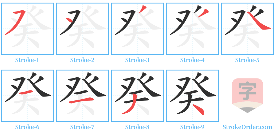 癸 Stroke Order Diagrams