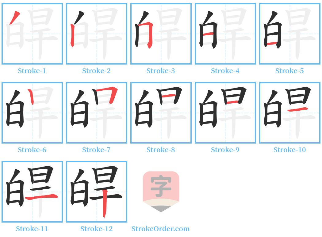 皔 Stroke Order Diagrams