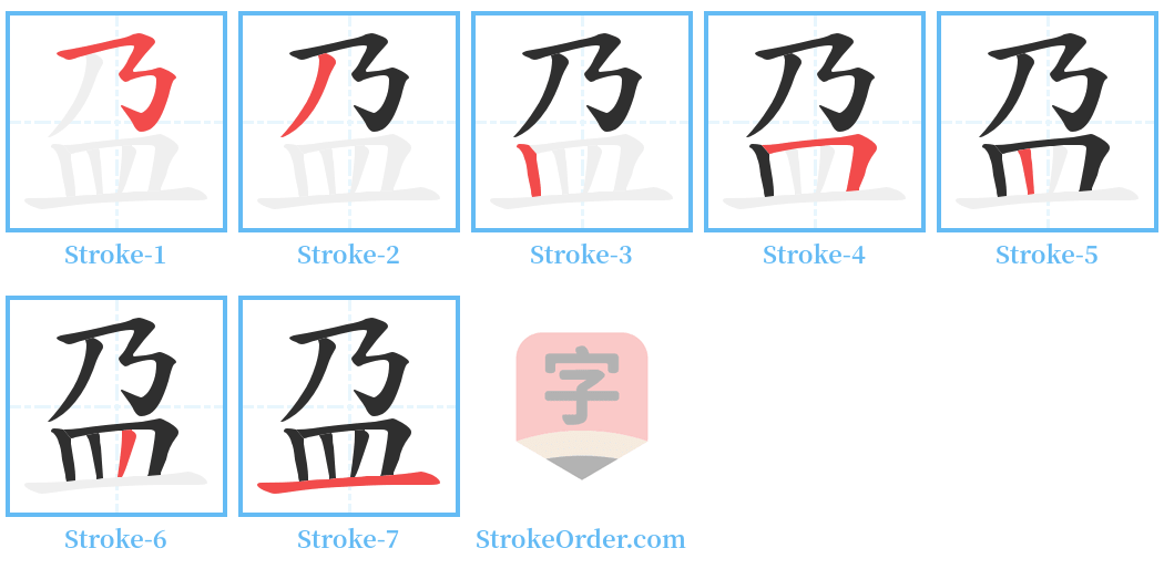 盁 Stroke Order Diagrams