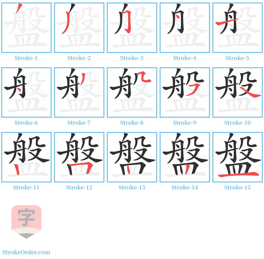 盤 Stroke Order Diagrams