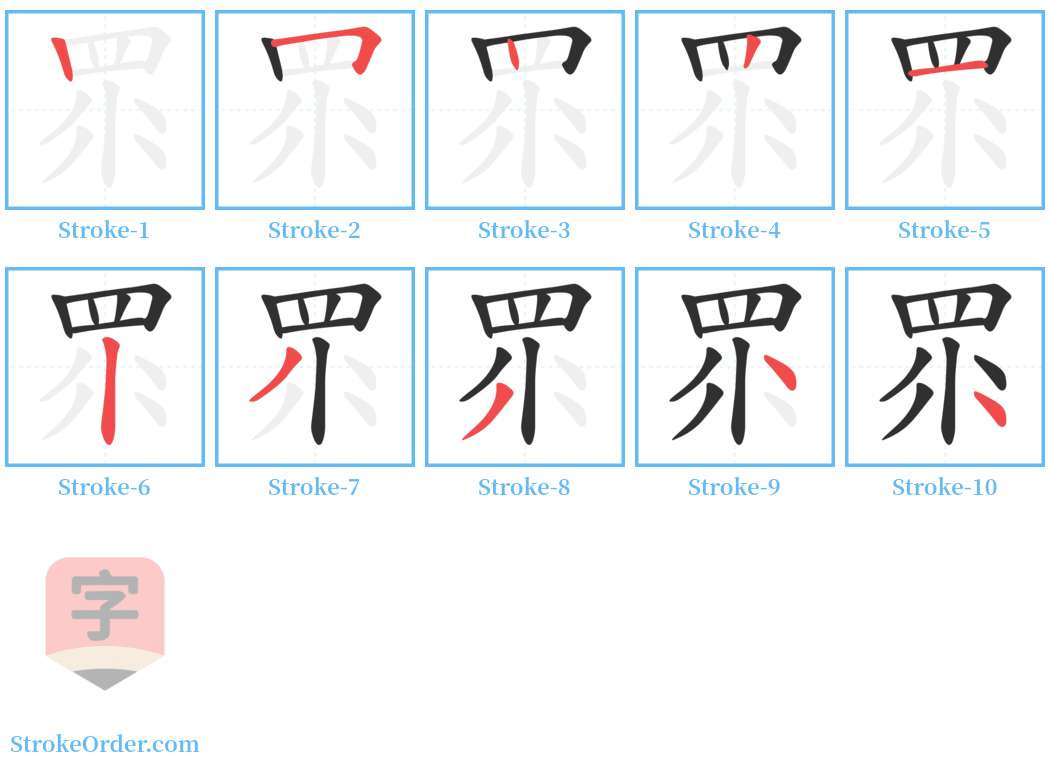 眔 Stroke Order Diagrams