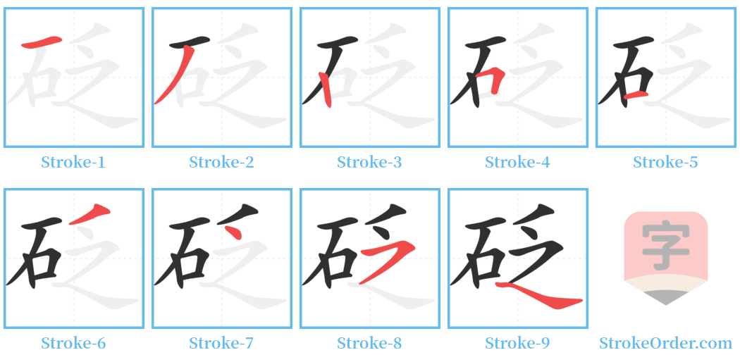 砭 Stroke Order Diagrams