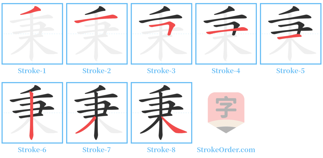 秉 Stroke Order Diagrams