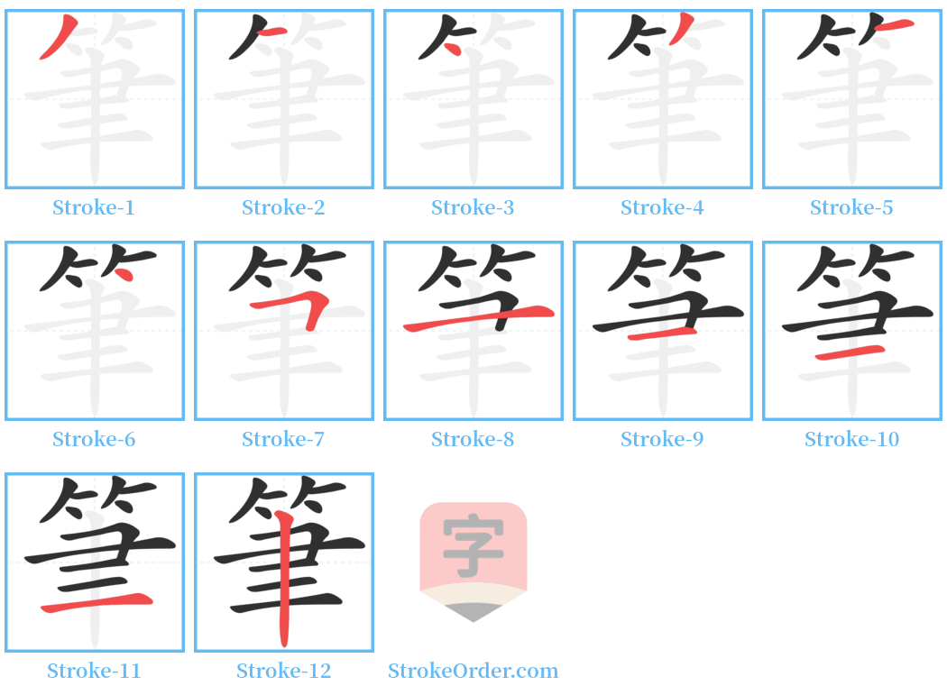 筆 Stroke Order Diagrams