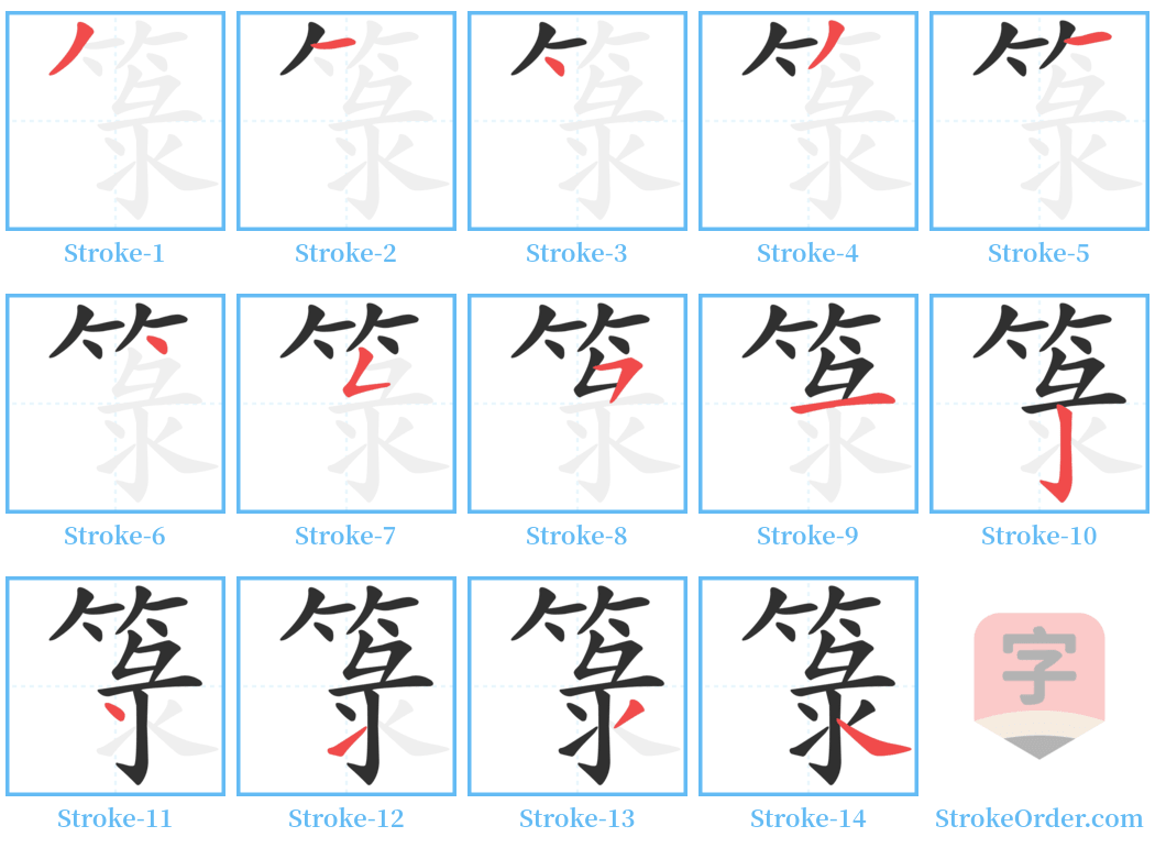 箓 Stroke Order Diagrams