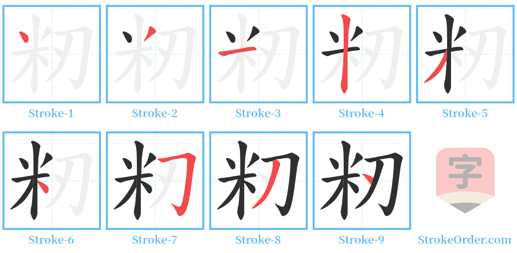 籾 Stroke Order Diagrams
