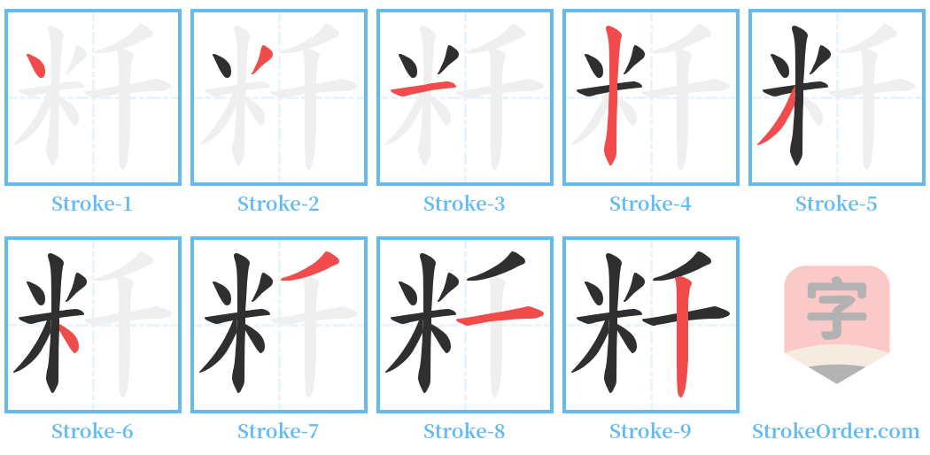 粁 Stroke Order Diagrams