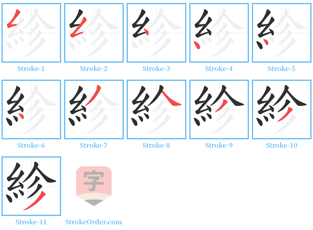 紾 Stroke Order Diagrams