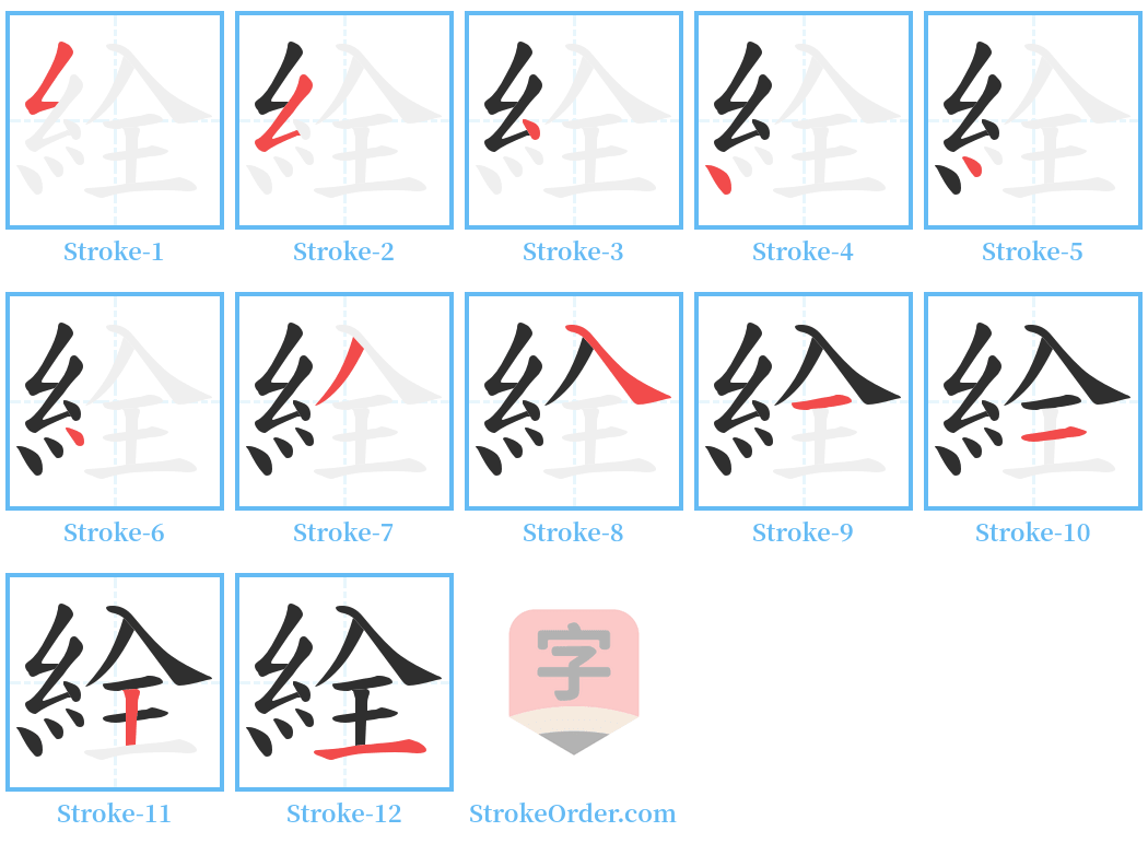 絟 Stroke Order Diagrams