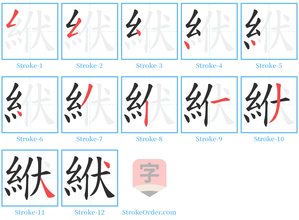 絥 Stroke Order Diagrams