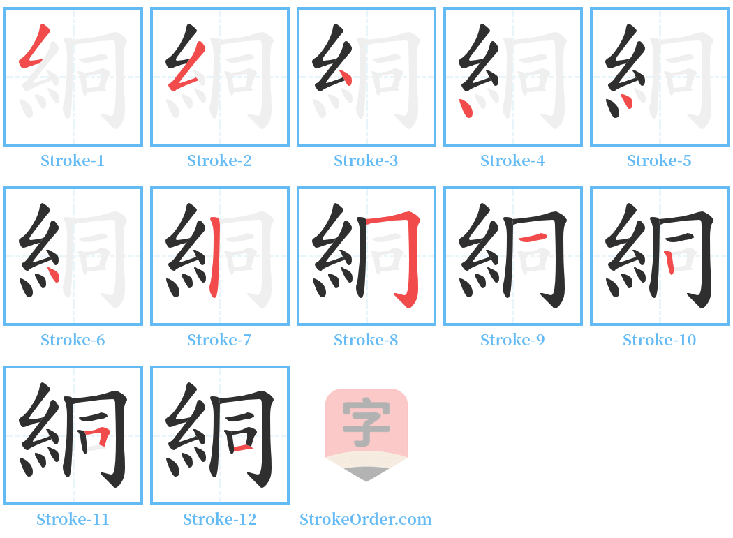 絧 Stroke Order Diagrams