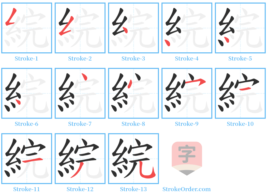 綄 Stroke Order Diagrams