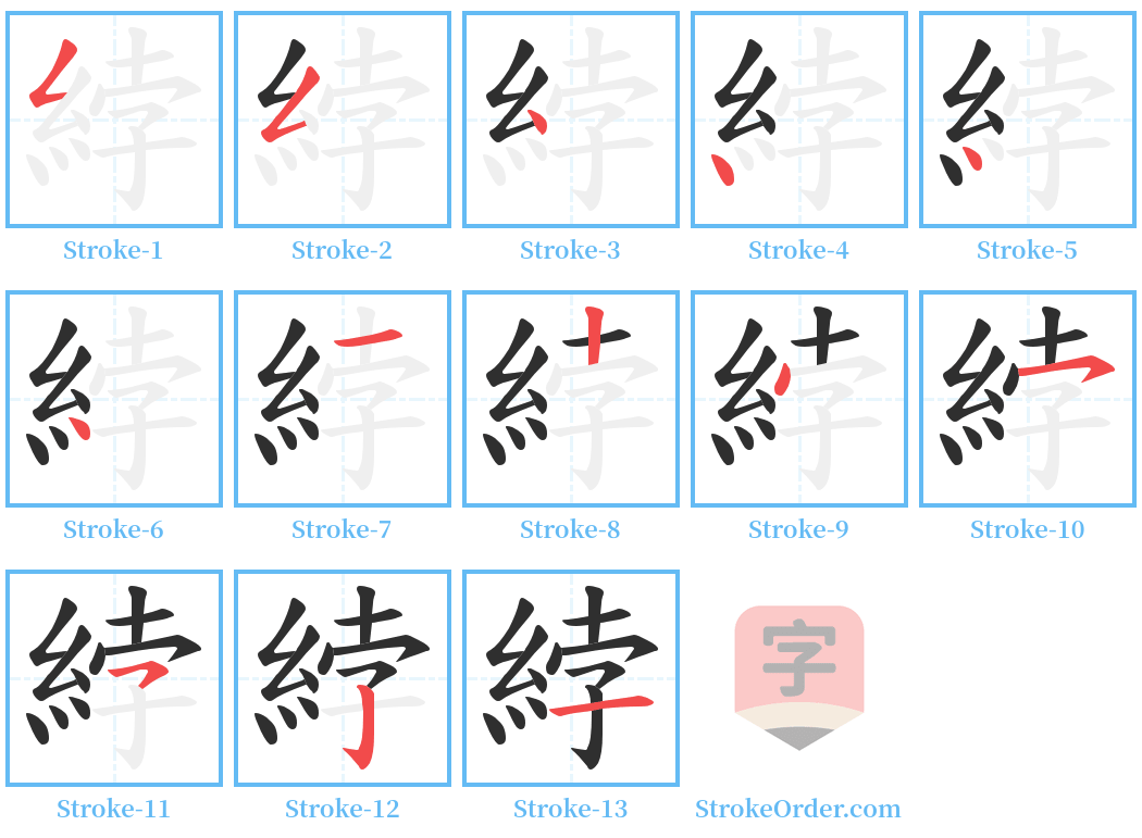 綍 Stroke Order Diagrams