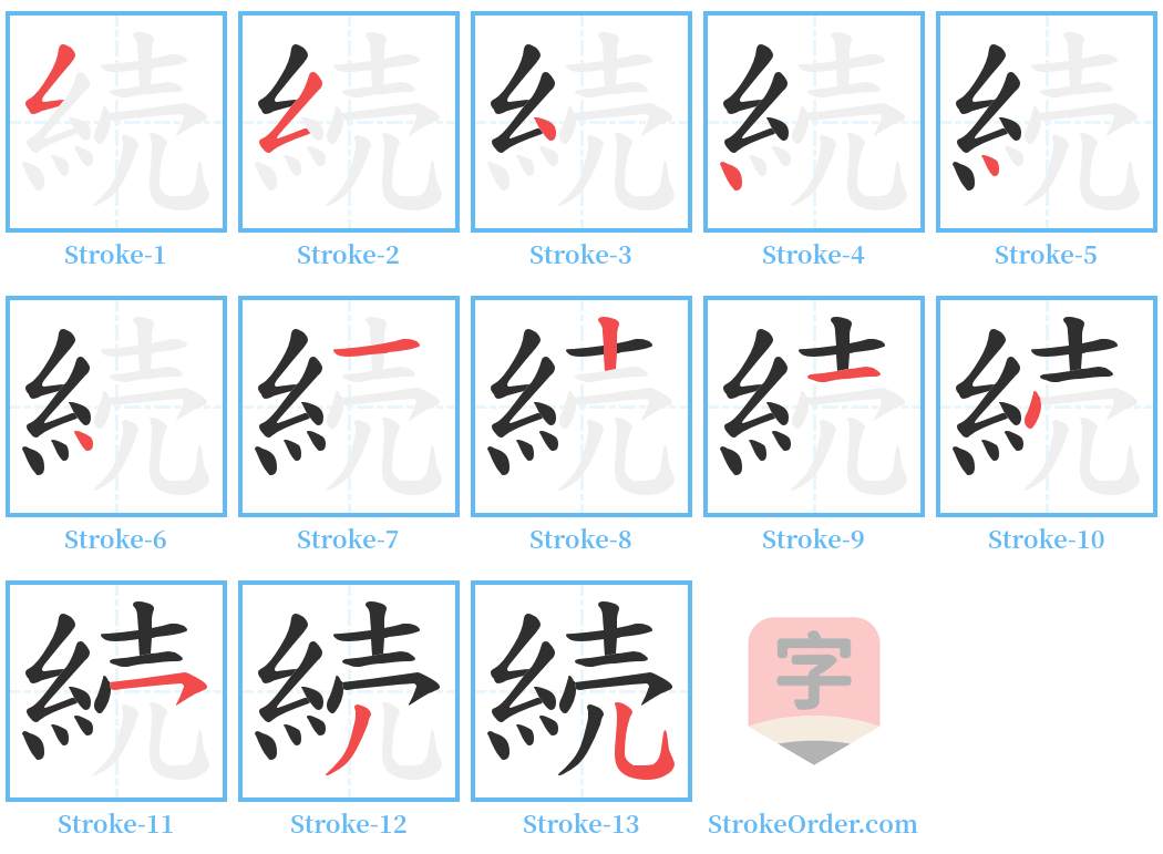 続 Stroke Order Diagrams