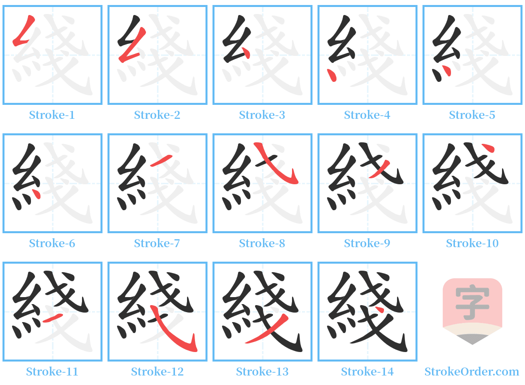 綫 Stroke Order Diagrams