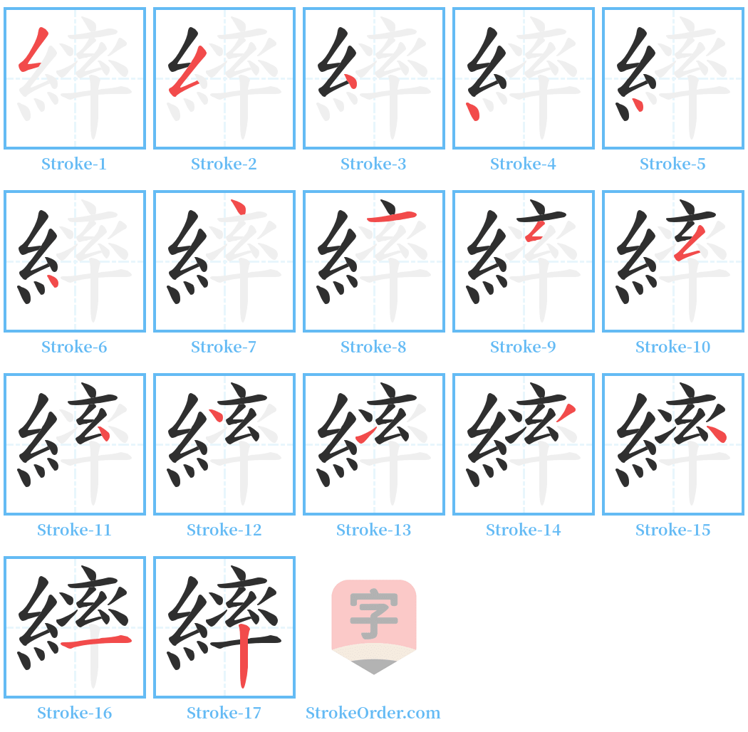 繂 Stroke Order Diagrams