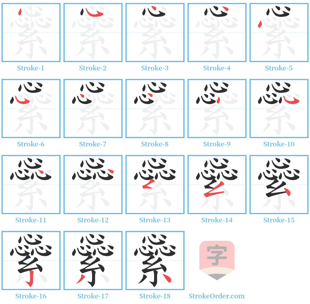 繠 Stroke Order Diagrams