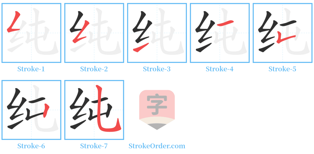 纯 Stroke Order Diagrams