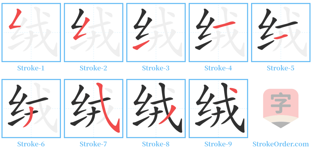 绒 Stroke Order Diagrams