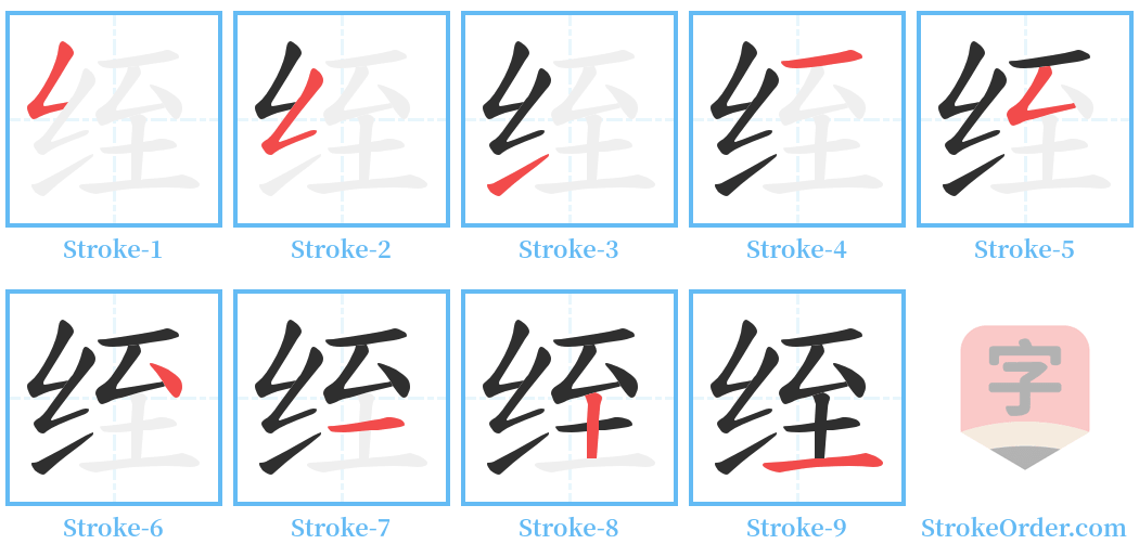 绖 Stroke Order Diagrams