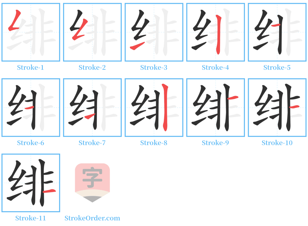 绯 Stroke Order Diagrams