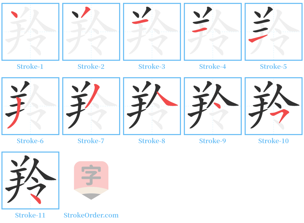 羚 Stroke Order Diagrams