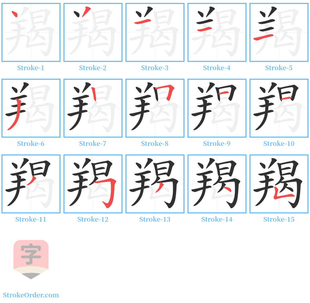 羯 Stroke Order Diagrams