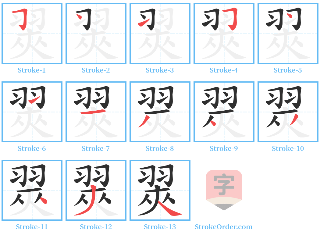 翜 Stroke Order Diagrams