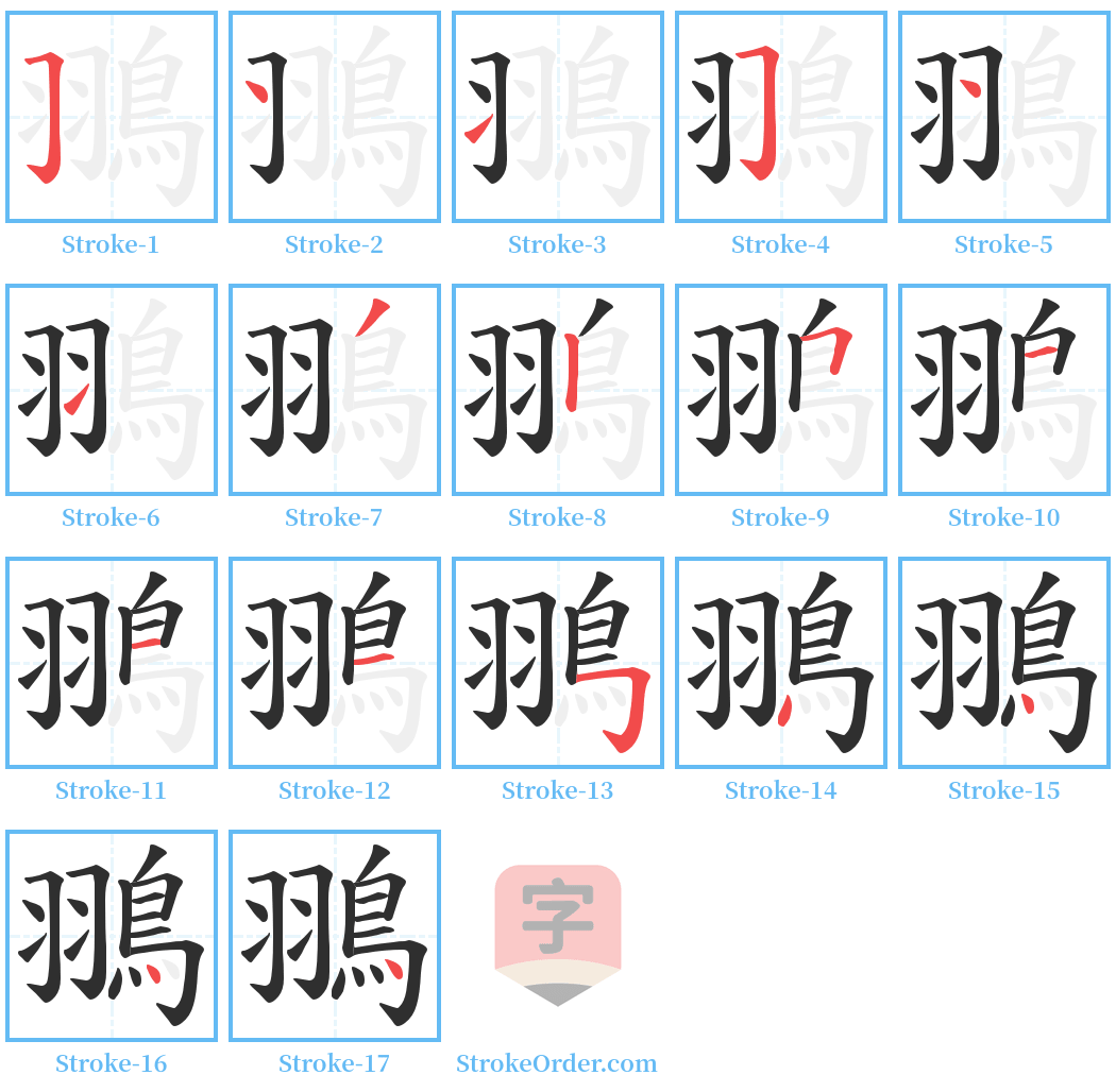 翵 Stroke Order Diagrams