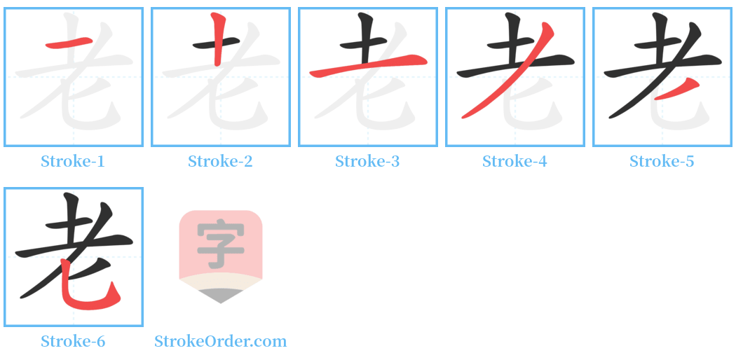 老 Stroke Order Diagrams