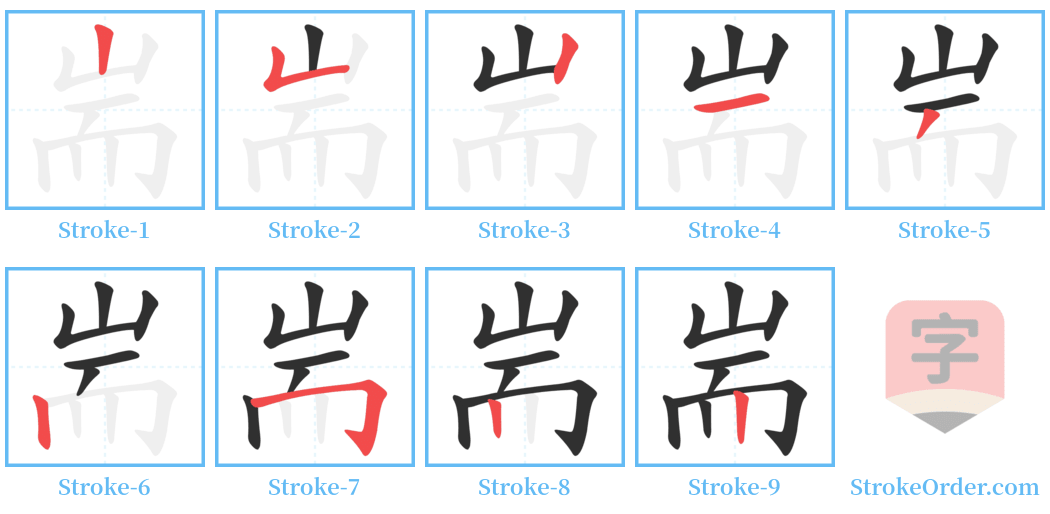 耑 Stroke Order Diagrams