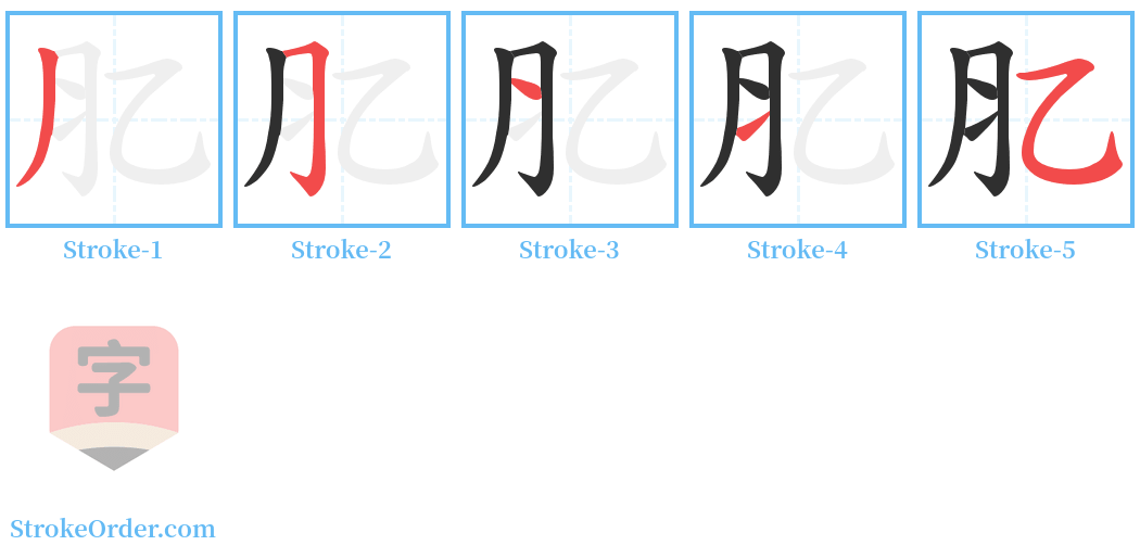 肊 Stroke Order Diagrams