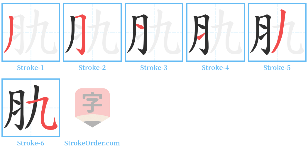 肍 Stroke Order Diagrams