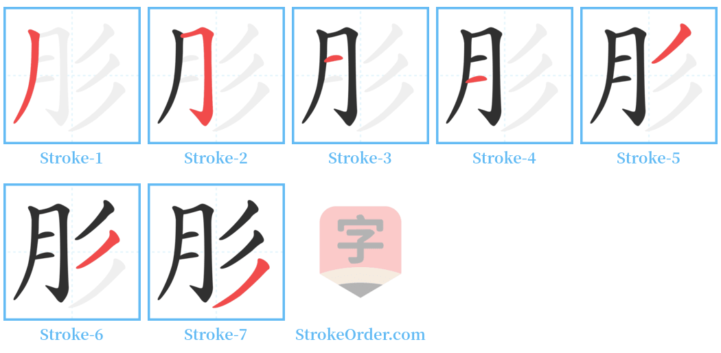 肜 Stroke Order Diagrams