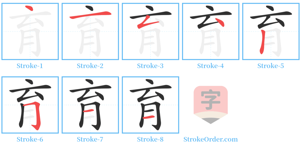 育 Stroke Order Diagrams