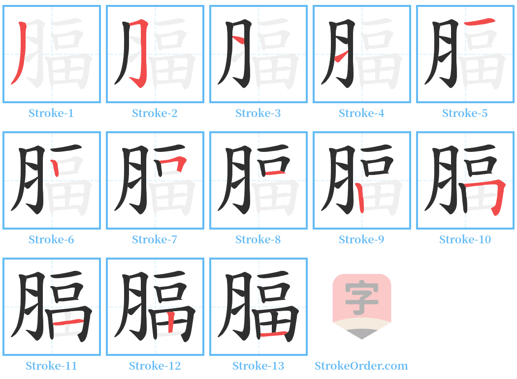 腷 Stroke Order Diagrams