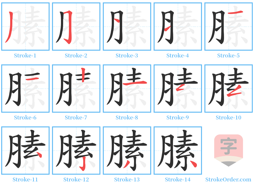 膆 Stroke Order Diagrams