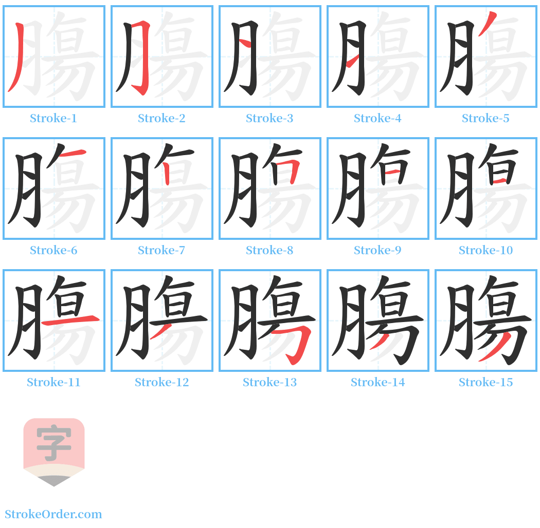 膓 Stroke Order Diagrams