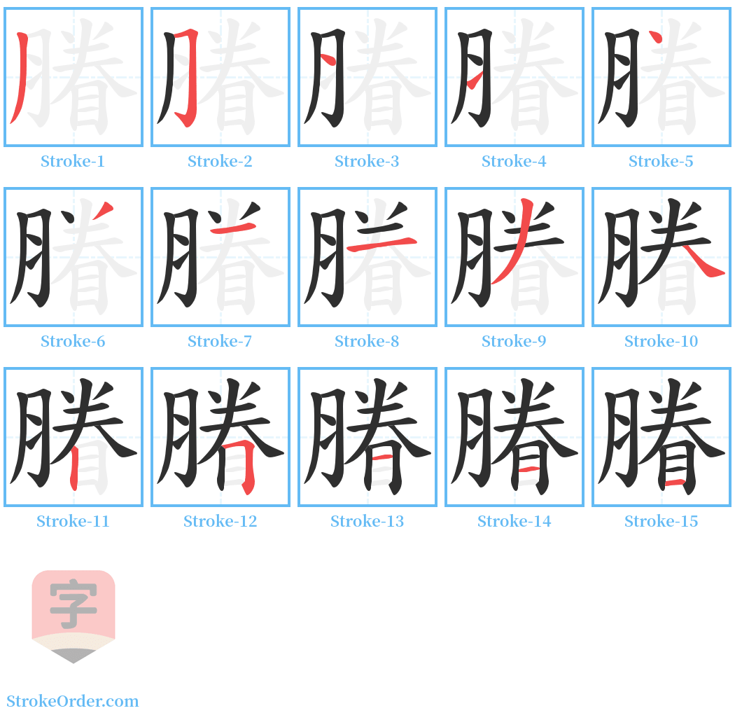 膡 Stroke Order Diagrams