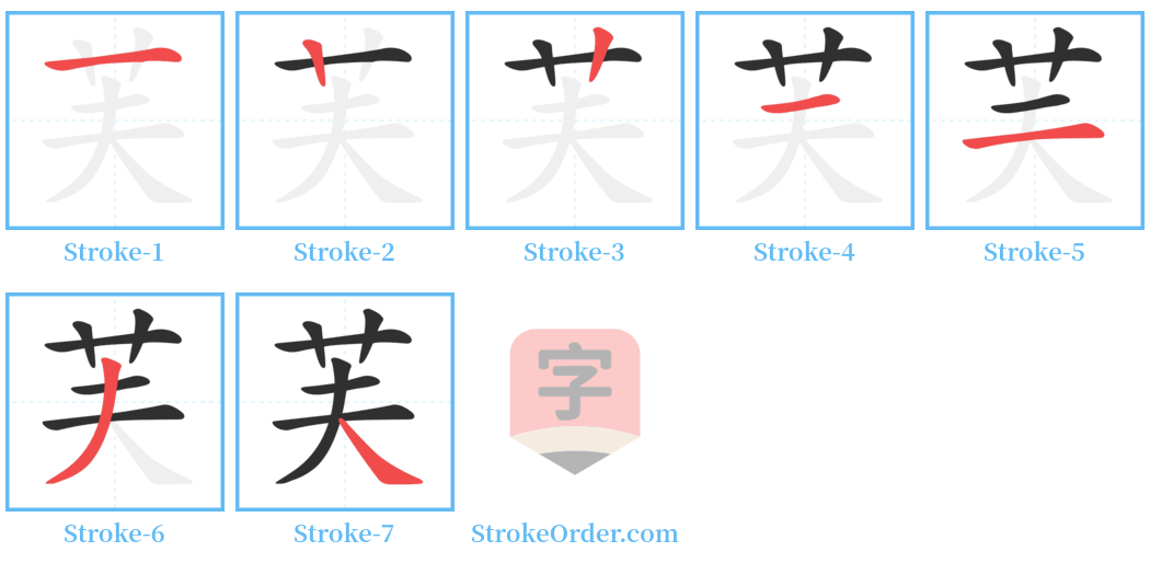 芙 Stroke Order Diagrams