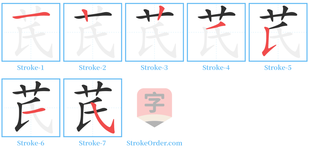 芪 Stroke Order Diagrams