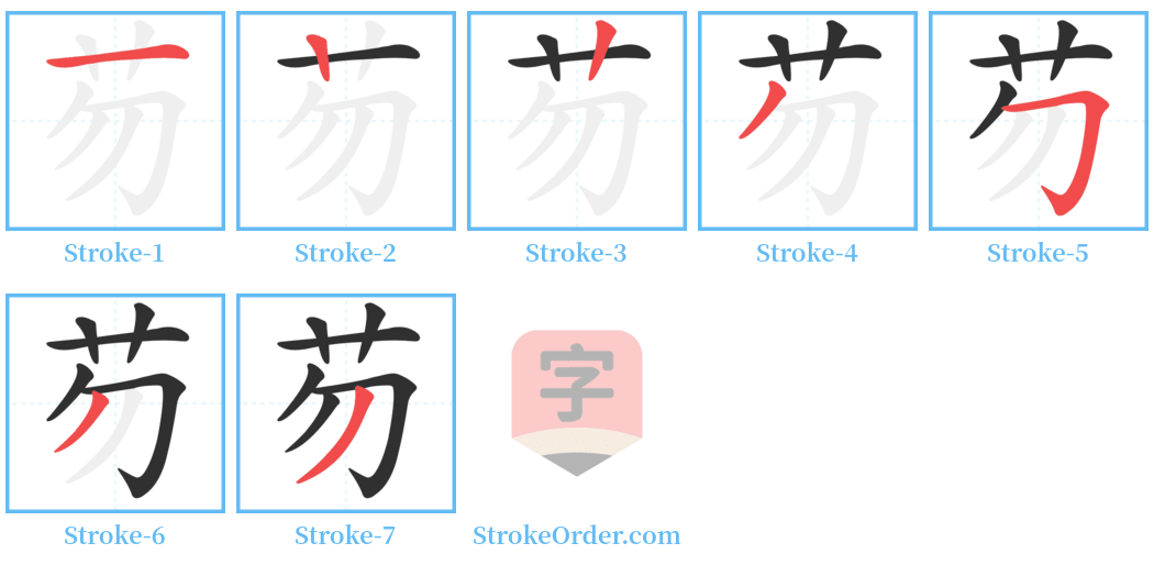 芴 Stroke Order Diagrams