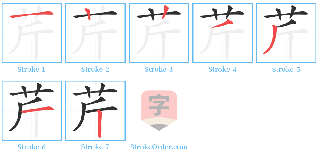 芹 Stroke Order Diagrams