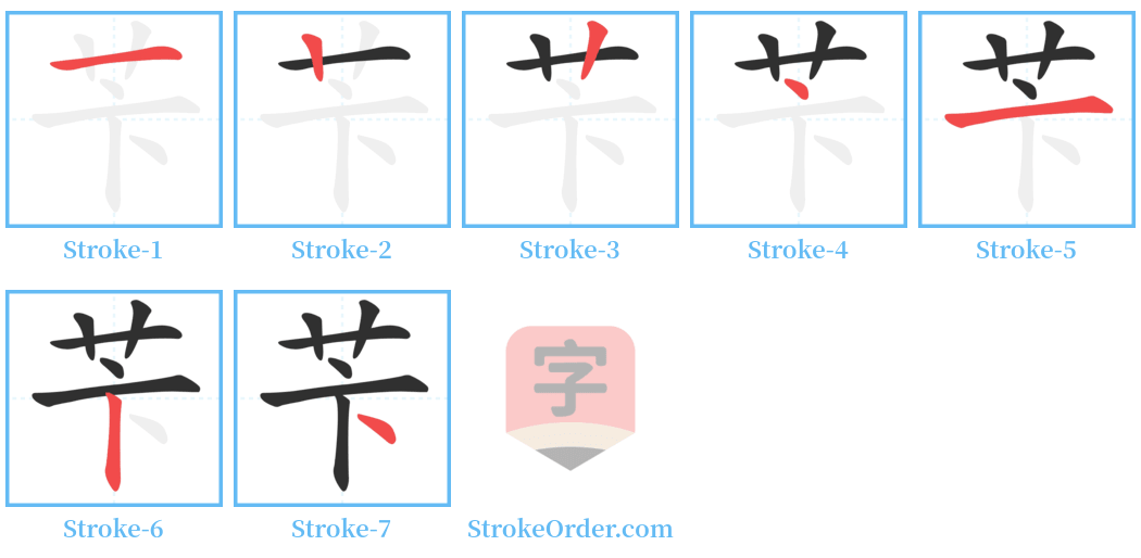 苄 Stroke Order Diagrams