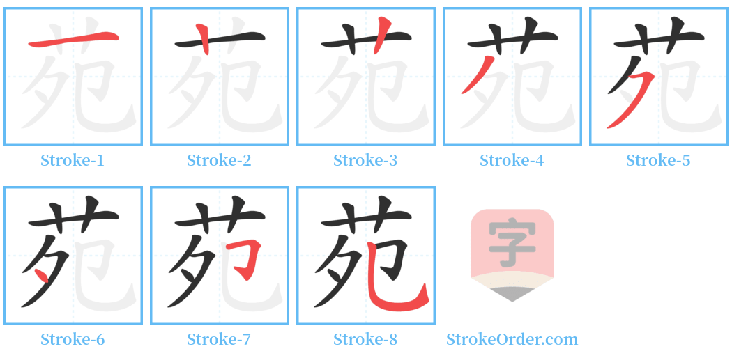 苑 Stroke Order Diagrams